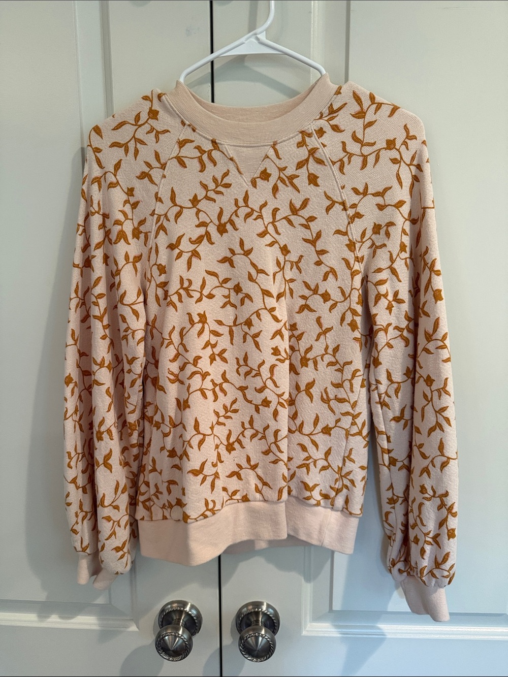 Lula Johnson Cream Floral-Print Crewneck Sweater